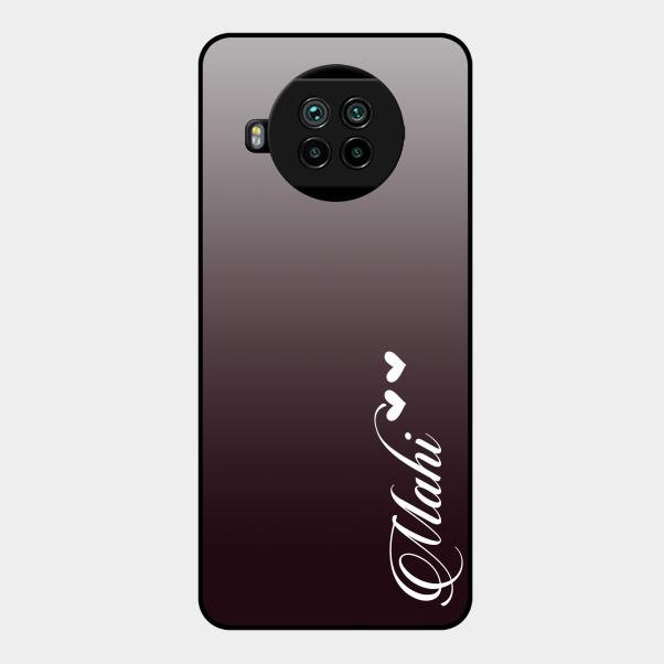 Customize Name Gradient Glass Case Cover Grey For Xiaomi Mi 10I 5G