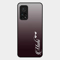 Customize Name Gradient Glass Case Cover Grey For Xiaomi Mi 10T Pro 5G