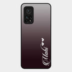 Customize Name Gradient Glass Case Cover Grey For Xiaomi Mi 10T Pro 5G