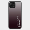Customize Name Gradient Glass Case Cover Grey For Xiaomi Mi 11 Lite