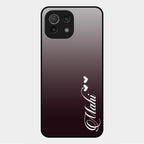 Customize Name Gradient Glass Case Cover Grey For Xiaomi Mi 11 Lite