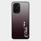 Customize Name Gradient Glass Case Cover Grey For Xiaomi Mi 11X 5G