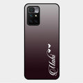 Customize Name Gradient Glass Case Cover Grey For Xiaomi Redmi 10 Prime 2022