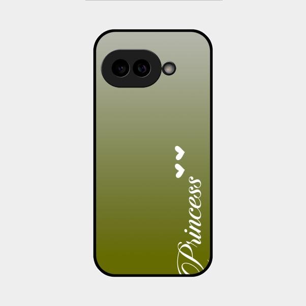 Customize Name Gradient Glass Case Cover Mint Green For Google Pixel 9A 5G