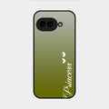 Customize Name Gradient Glass Case Cover Mint Green For Google Pixel 9A 5G