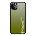Customize Name Gradient Glass Case Cover Mint Green For iPhone 11 Pro