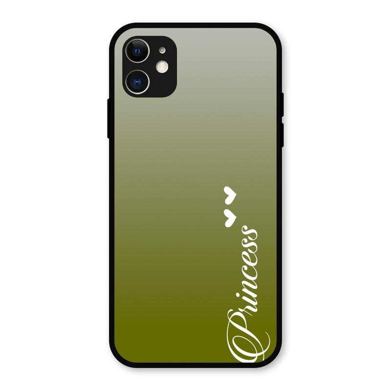 Customize Name Gradient Glass Case Cover Mint Green For iPhone 11