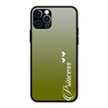 Customize Name Gradient Glass Case Cover Mint Green For iPhone 12 Pro Max