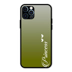 Customize Name Gradient Glass Case Cover Mint Green For iPhone 12 Pro Max