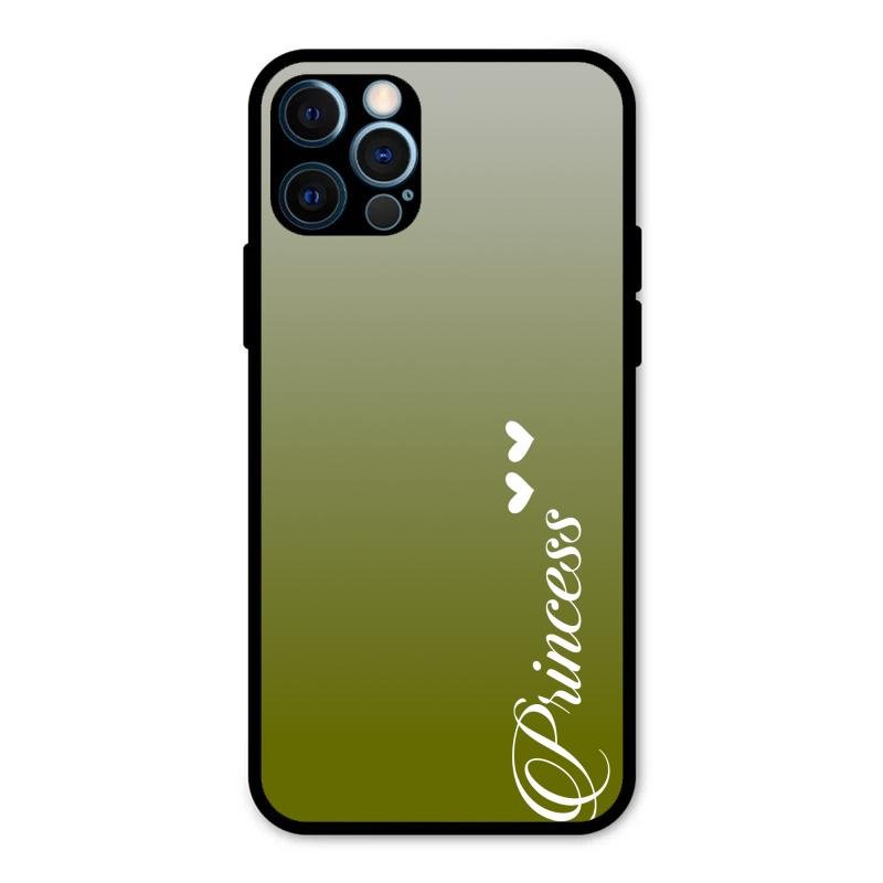 Customize Name Gradient Glass Case Cover Mint Green For iPhone 12 Pro Max