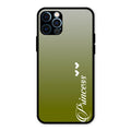 Customize Name Gradient Glass Case Cover Mint Green For iPhone 12 Pro