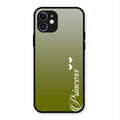 Customize Name Gradient Glass Case Cover Mint Green For iPhone 12