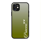 Customize Name Gradient Glass Case Cover Mint Green For iPhone 12