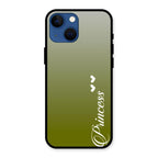 Customize Name Gradient Glass Case Cover Mint Green For iPhone 13 mini