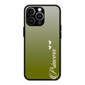 Customize Name Gradient Glass Case Cover Mint Green For iPhone 13 Pro Max