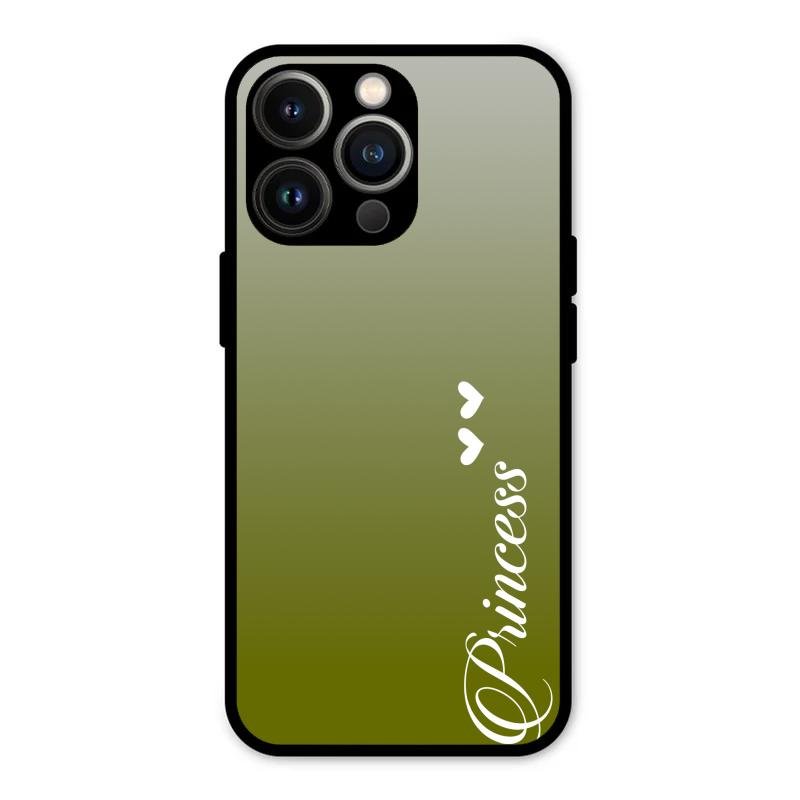 Customize Name Gradient Glass Case Cover Mint Green For iPhone 13 Pro Max