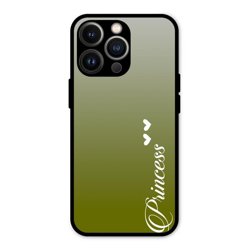 Customize Name Gradient Glass Case Cover Mint Green For iPhone 13 Pro