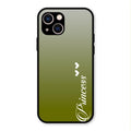Customize Name Gradient Glass Case Cover Mint Green For iPhone 13
