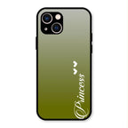 Customize Name Gradient Glass Case Cover Mint Green For iPhone 13