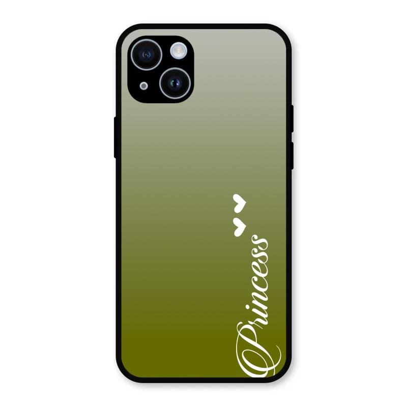 Customize Name Gradient Glass Case Cover Mint Green For iPhone 14 Plus