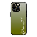 Customize Name Gradient Glass Case Cover Mint Green For iPhone 14 Pro