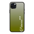 Customize Name Gradient Glass Case Cover Mint Green For iPhone 14