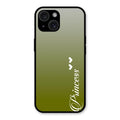 Customize Name Gradient Glass Case Cover Mint Green For iPhone 15 Plus