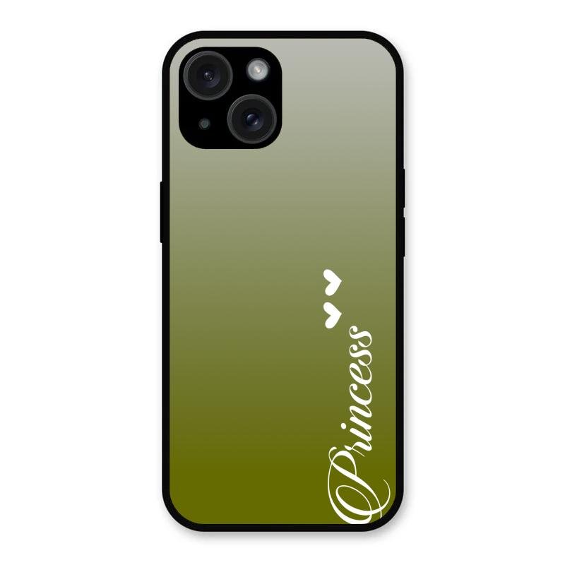 Customize Name Gradient Glass Case Cover Mint Green For iPhone 15 Plus