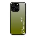 Customize Name Gradient Glass Case Cover Mint Green For iPhone 15 Pro Max