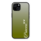 Customize Name Gradient Glass Case Cover Mint Green For iPhone 15