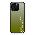 Customize Name Gradient Glass Case Cover Mint Green For iPhone 16 Pro Max