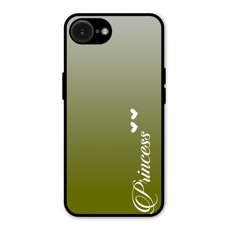 Customize Name Gradient Glass Case Cover Mint Green For iPhone 16e