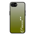Customize Name Gradient Glass Case Cover Mint Green For iPhone 16e