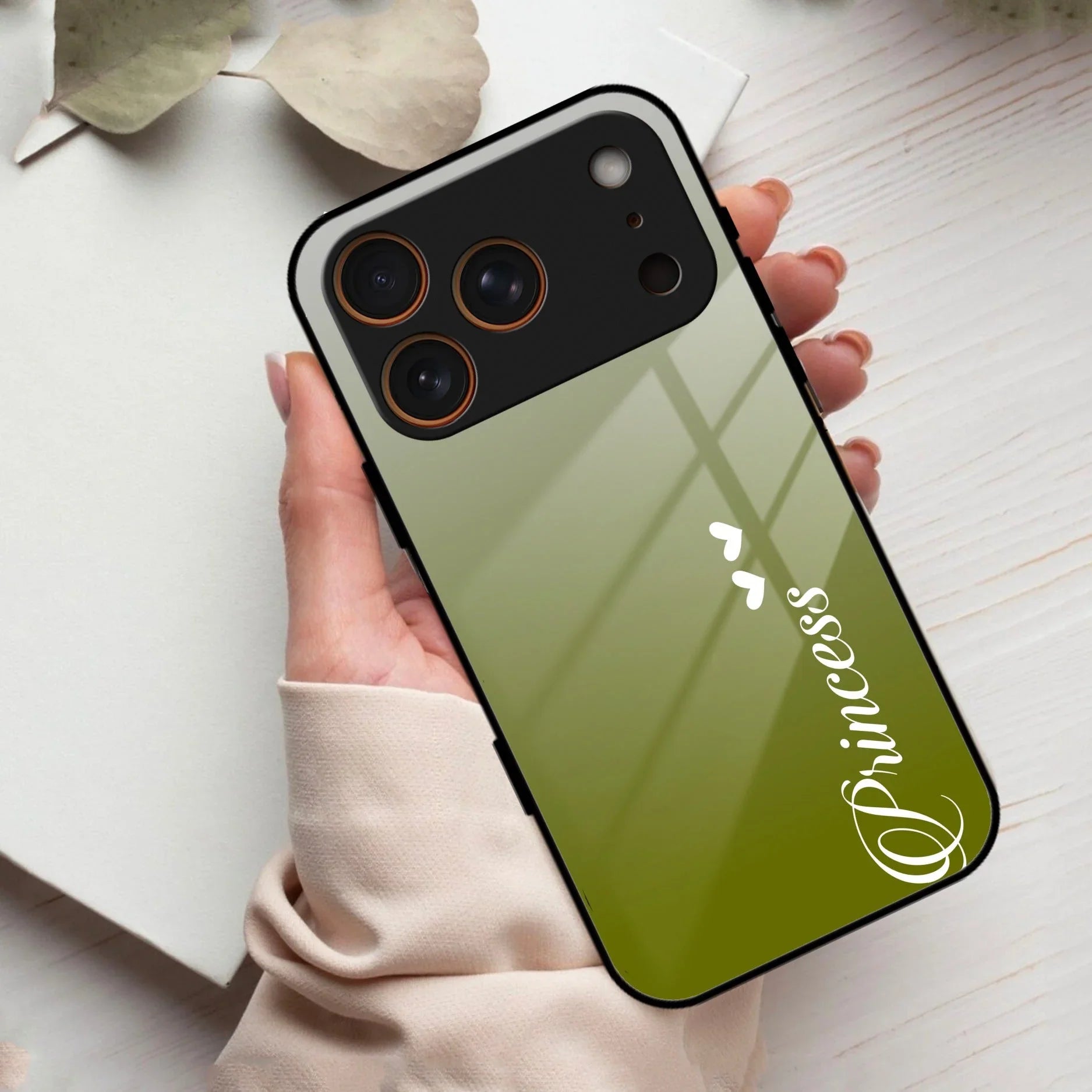 Customize Name Gradient Glass Case Cover Mint Green For iPhone - ShopOnCliQ