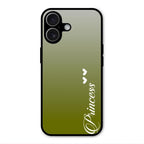 Customize Name Gradient Glass Case Cover Mint Green For iPhone 17