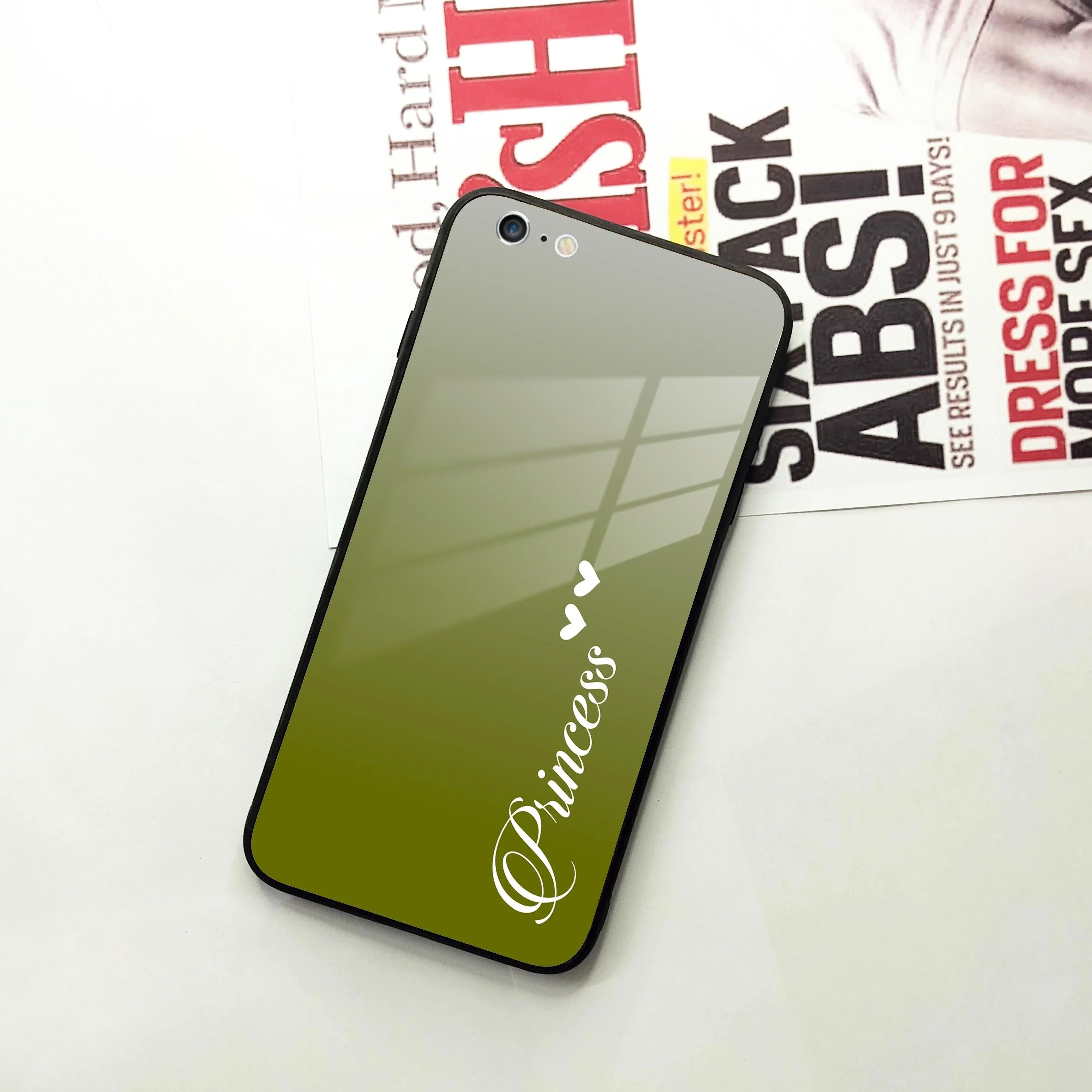 Customize Name Gradient Glass Case Cover Mint Green For iPhone - ShopOnCliQ