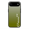 Customize Name Gradient Glass Case Cover Mint Green For iPhone Air