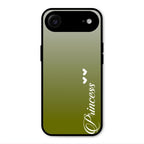 Customize Name Gradient Glass Case Cover Mint Green For iPhone Air