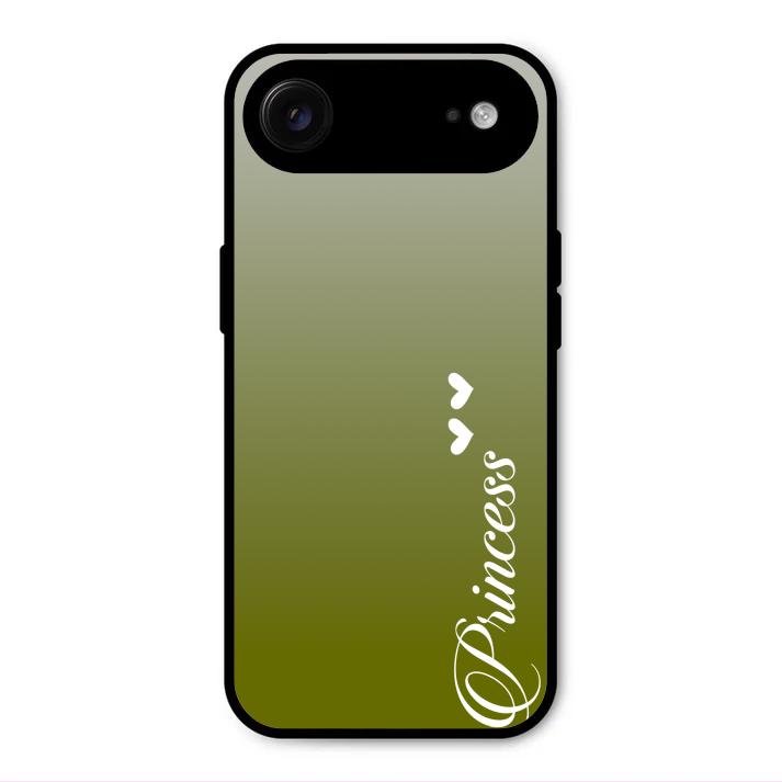 Customize Name Gradient Glass Case Cover Mint Green For iPhone Air