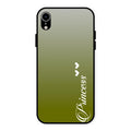 Customize Name Gradient Glass Case Cover Mint Green For iPhone XR