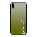 Customize Name Gradient Glass Case Cover Mint Green For iPhone XR