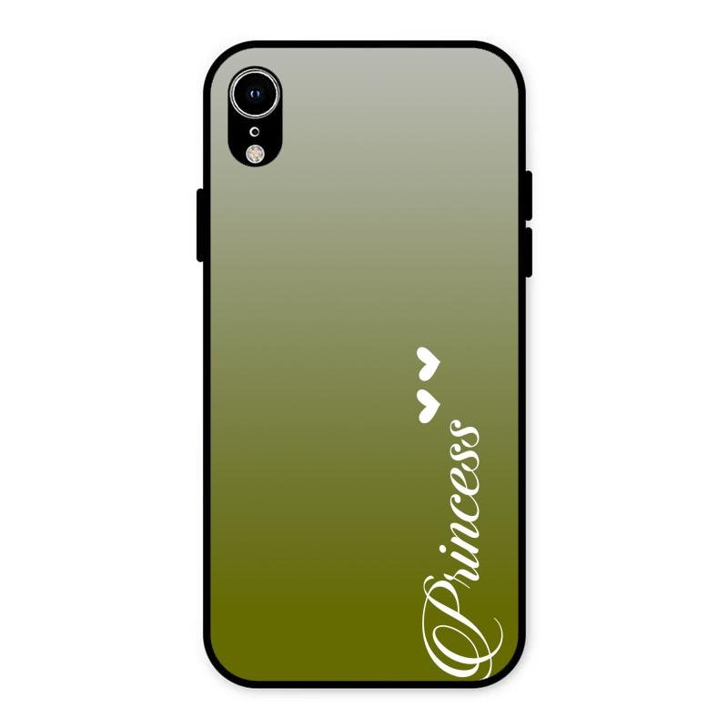 Customize Name Gradient Glass Case Cover Mint Green For iPhone XR