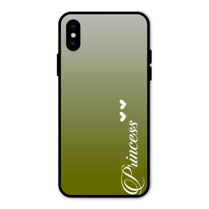 Customize Name Gradient Glass Case Cover Mint Green For iPhone XS