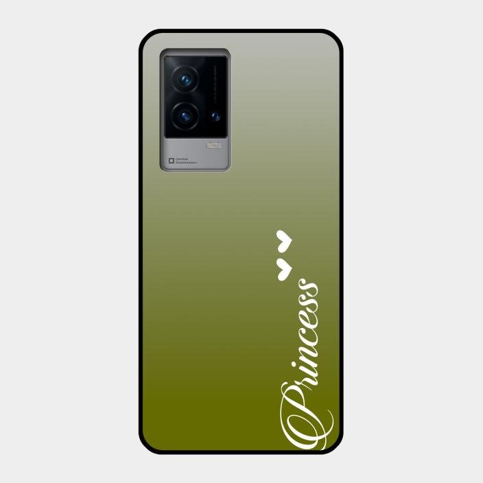 Customize Name Gradient Glass Case Cover Mint Green For Iqoo 9 5G