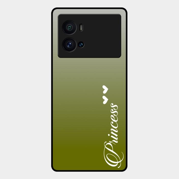 Customize Name Gradient Glass Case Cover Mint Green For Iqoo 9 Pro 5G