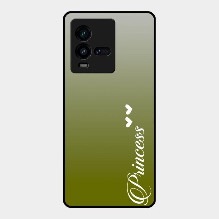Customize Name Gradient Glass Case Cover Mint Green For Iqoo 9T 5G