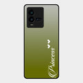 Customize Name Gradient Glass Case Cover Mint Green For Iqoo 9T 5G