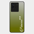 Customize Name Gradient Glass Case Cover Mint Green For Iqoo Neo 6 5G