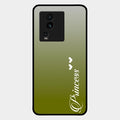 Customize Name Gradient Glass Case Cover Mint Green For Iqoo Neo 7 5G