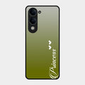 Customize Name Gradient Glass Case Cover Mint Green For Iqoo Z10 Lite